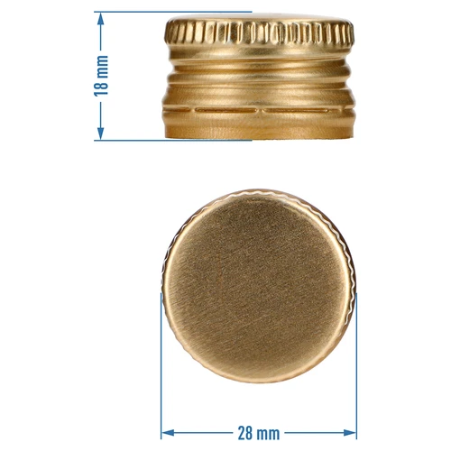 Винтова капачка за бутилки фи 28/18 - златна - 8 бр. - 4