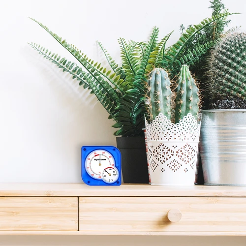 Вътрешен биметален термометър с хигрометър (-20 до +50°C), син - 5