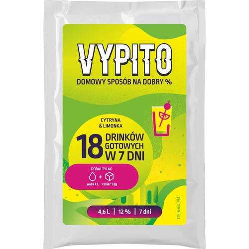VYPITO 12%, саше за 18 коктейла - Лимон & лайм, 126 g