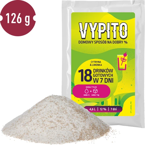 VYPITO 12%, саше за 18 коктейла - Лимон & лайм, 126 g - 3