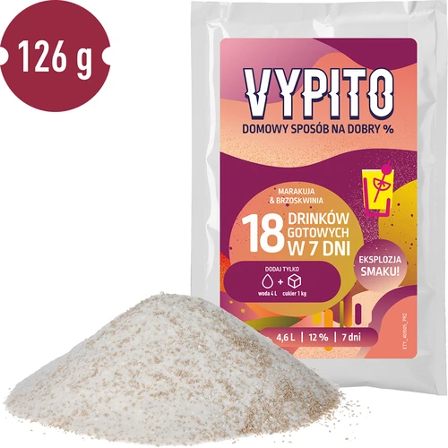 VYPITO 12%, саше за 18 коктейла – Маракуя-Праскова, 126 г - 3