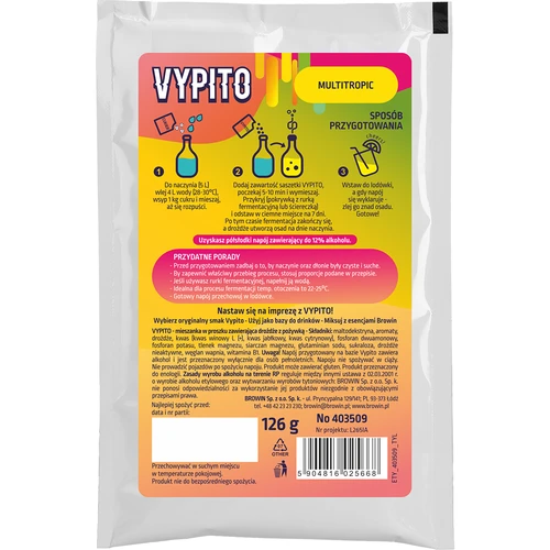 VYPITO 12%, саше за 18 коктейла – Multitropic, 126 g - 2