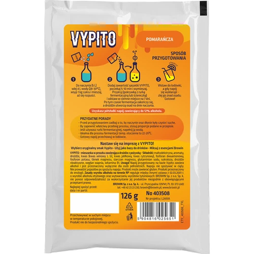 VYPITO 12%, саше за 18 коктейла - Портокал, 126g - 2