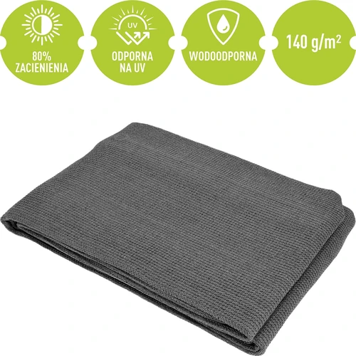 Засенчваща мрежа (80%, 140 г/м²) 0,9x5 м, графитена - 5