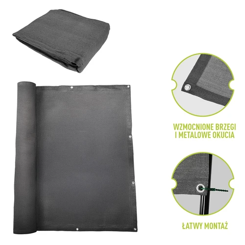 Засенчваща мрежа (80%, 140 g/m²) 1,5 x 5 m, графитена - 6